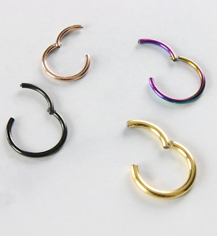 Gold PVD Titanium Hinged Segment Ring - Mrs Treak