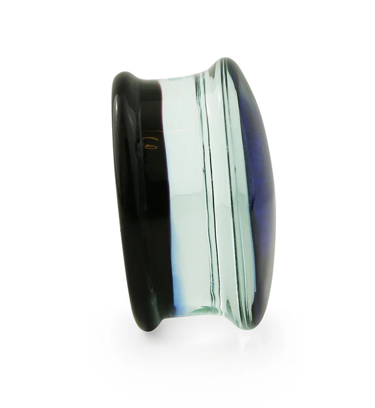 Blue & Red Dichroic Glass Plugs - Mrs Treak