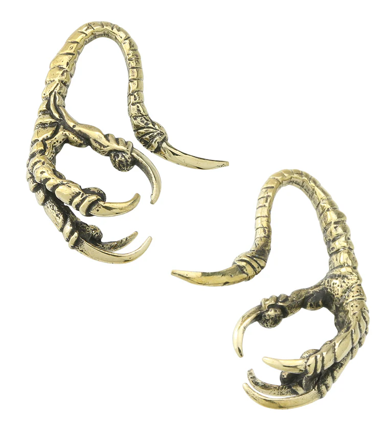 Raven Claw Brass Ear Weights - Mrs Treak