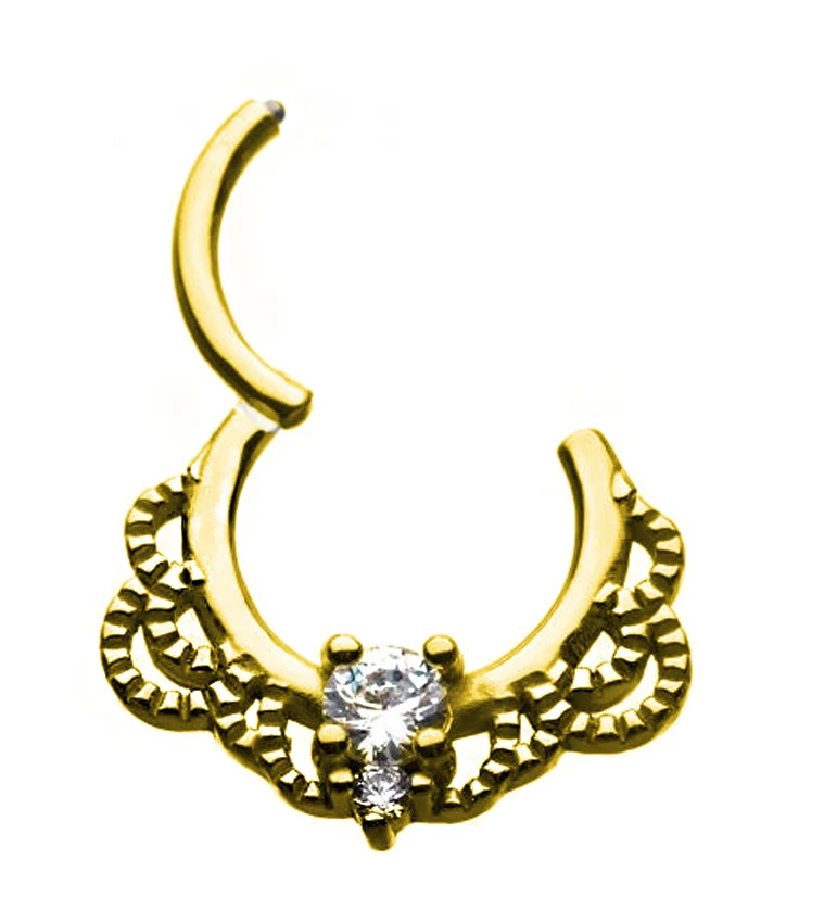 Gold PVD Caprice Hinged Segment Ring - Mrs Treak