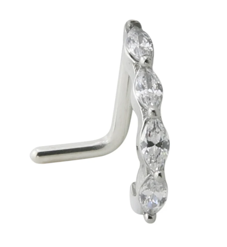 18G Ribbon CZ Nose Curve - Mrs Treak