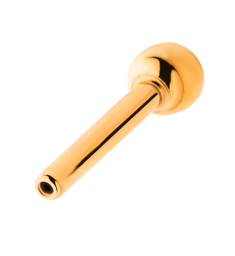 24kt Gold PVD Titanium Threadless Barbell - Mrs Treak