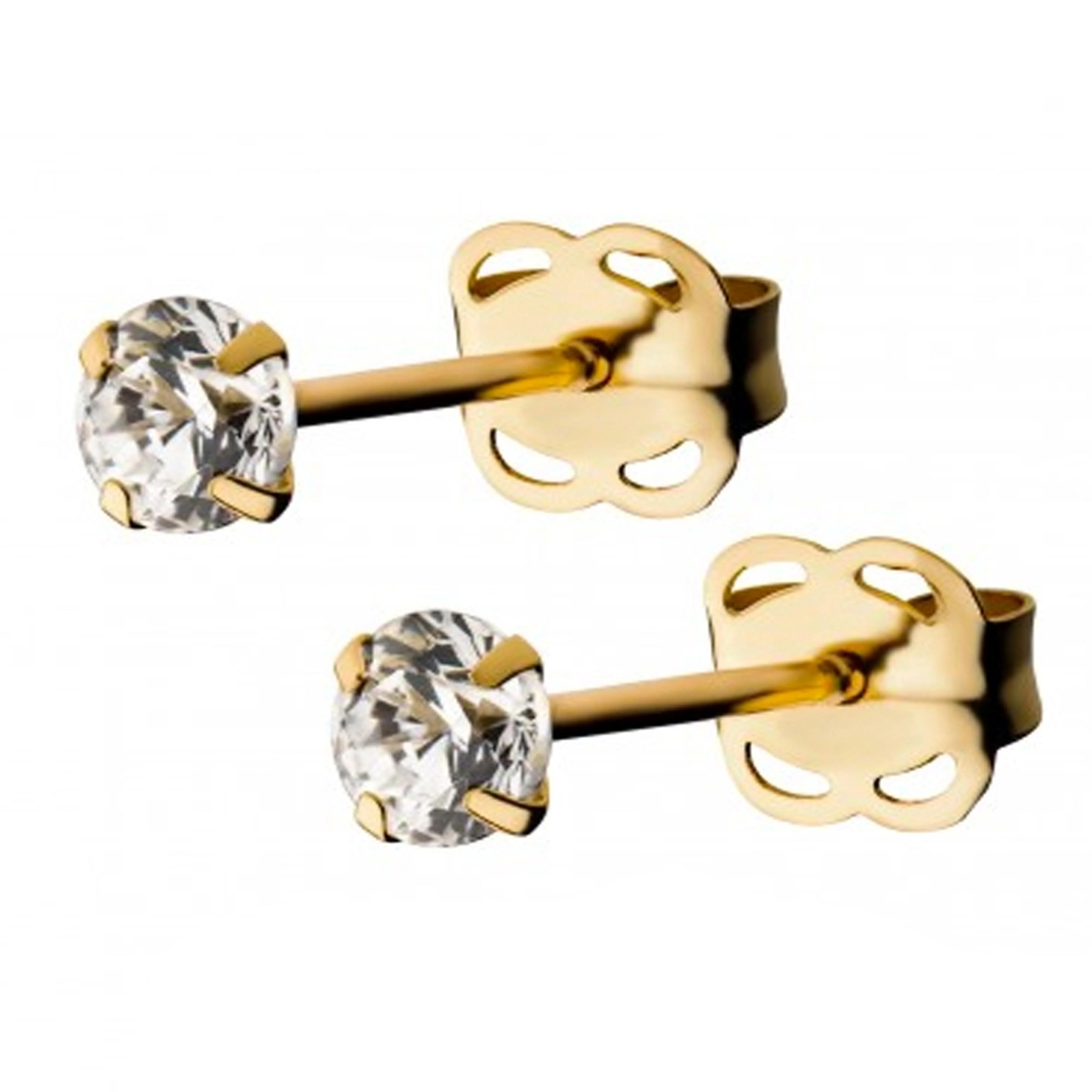14kt Gold CZ Earrings - Mrs Treak