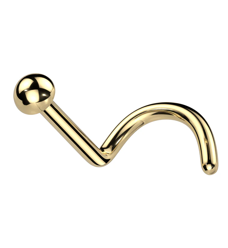 Gold PVD Dome Titanium Nose Screw - Mrs Treak