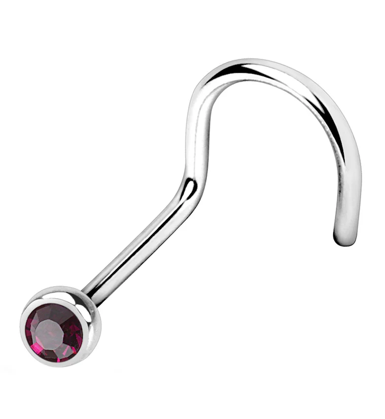 Purple Gem Nose Screw Ring - Mrs Treak