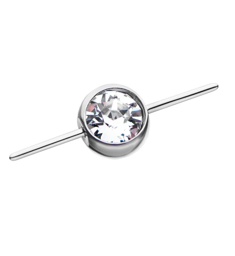 Clear CZ Titanium Threadless Connector - Mrs Treak