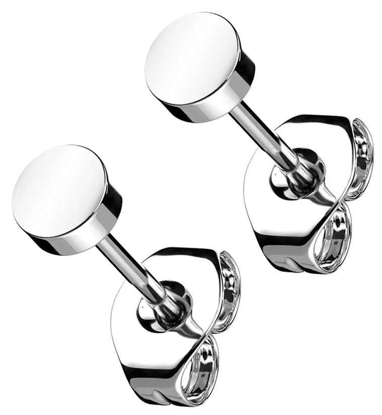 Disc Titanium Threadless Earrings - Mrs Treak