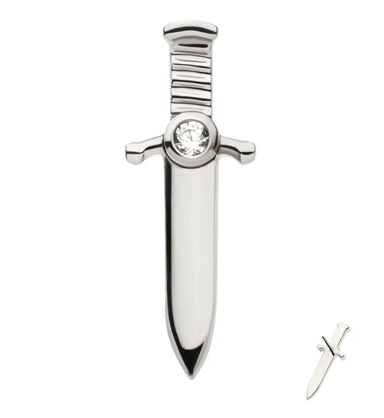 Blade Clear CZ Threadless Titanium Top - Mrs Treak