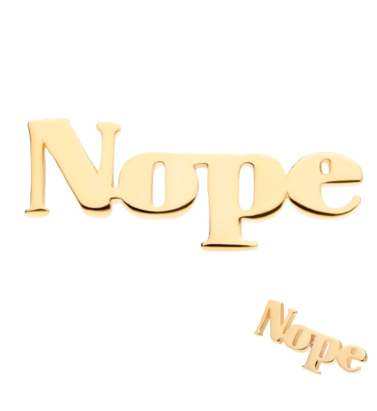 14kt Gold Nope Threadless Top - Mrs Treak