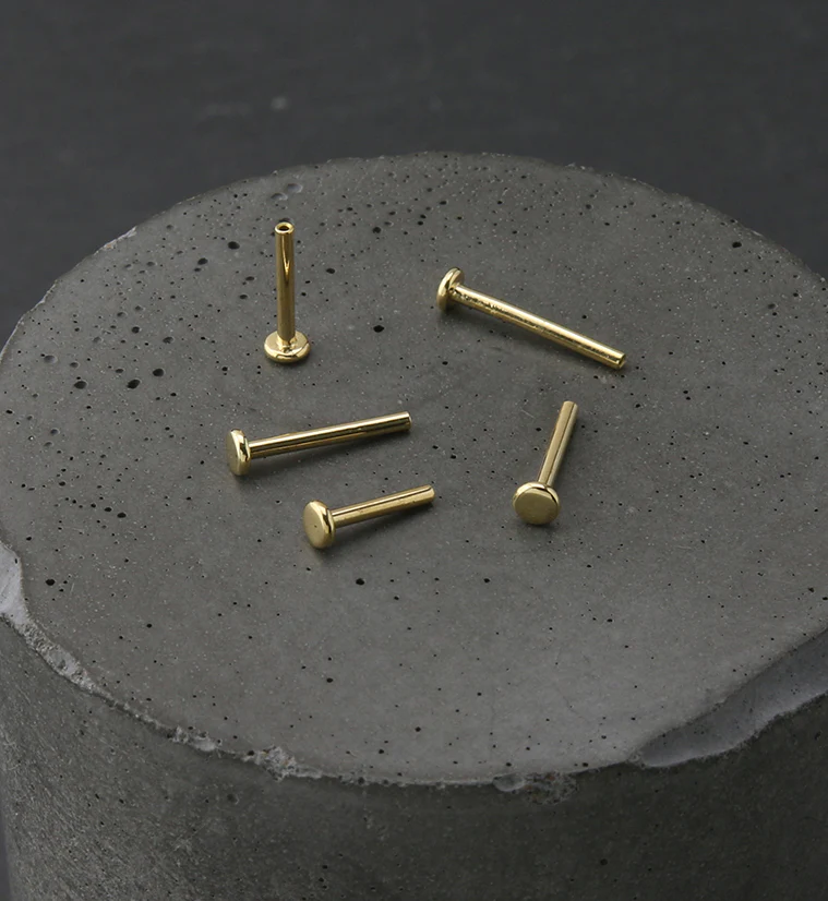 18kt Gold Threadless Labret - Mrs Treak