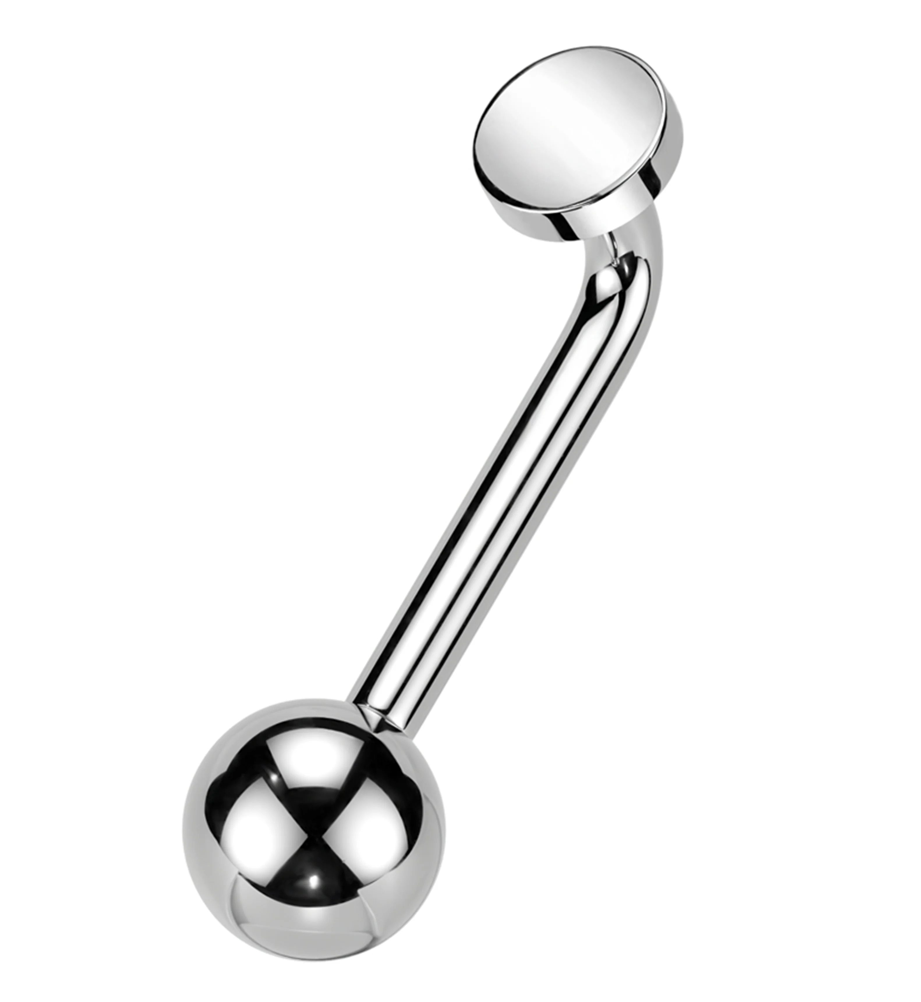 Ball Top Vertical Clitoral Hood Internally Threaded Titanium Barbell - Mrs Treak