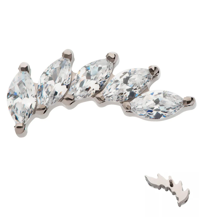 Cascade Clear CZ Titanium Internally Threaded Top - Mrs Treak