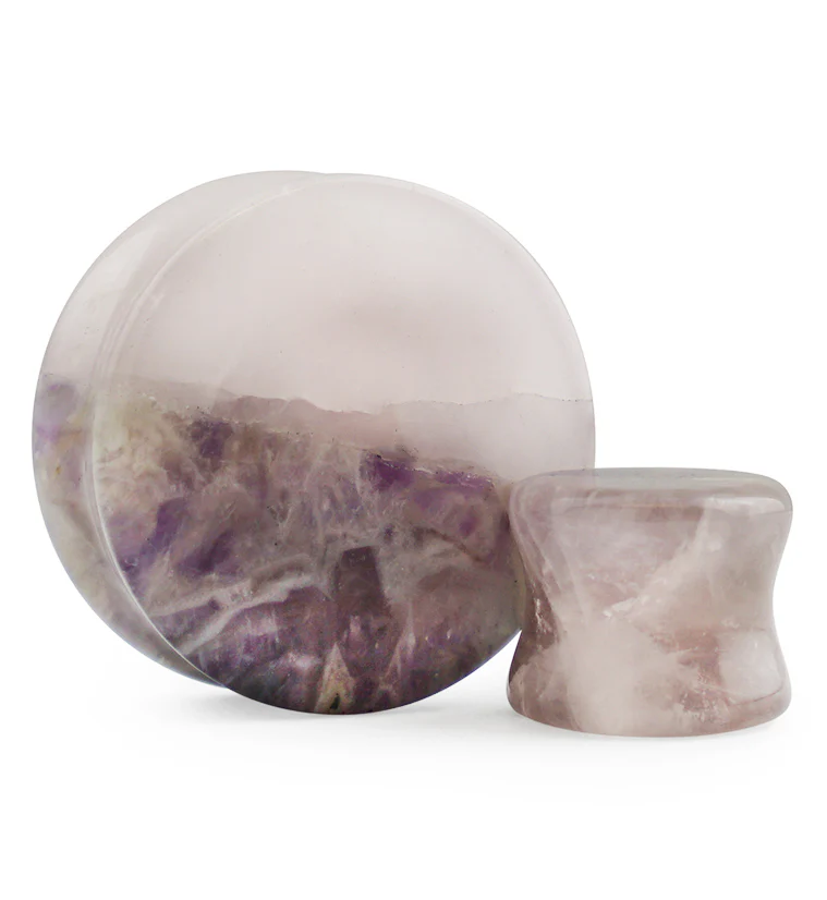 50/50 Amethyst X Rose Quartz Stone Plugs - Mrs Treak