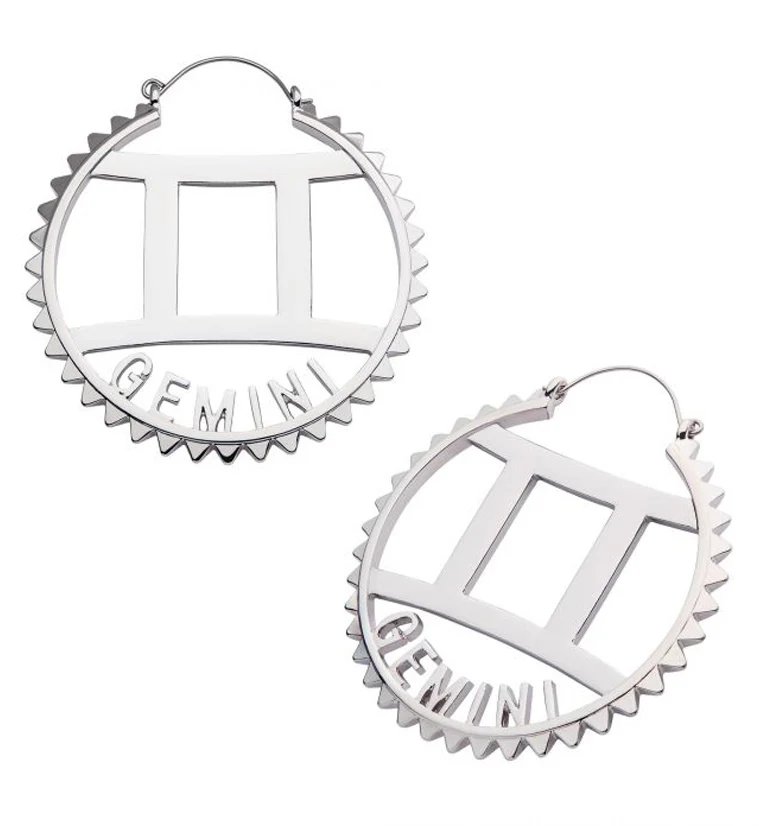 Gemini Sign Plug Hoops - Mrs Treak