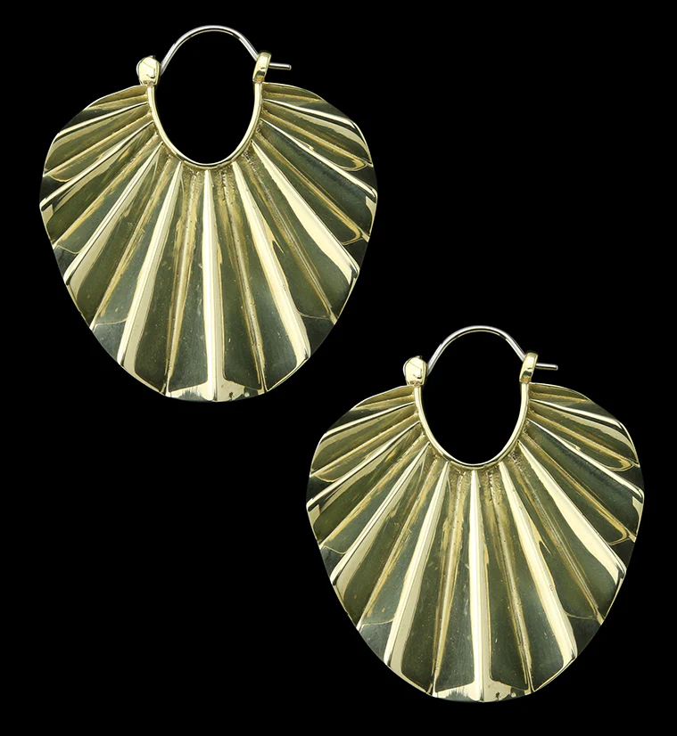 Round Rays Brass Titanium Hangers / Earrings - Mrs Treak