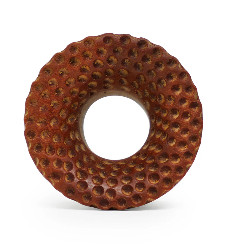 Hammered Saba Wood Mayan Flare Tunnel Plugs - Mrs Treak