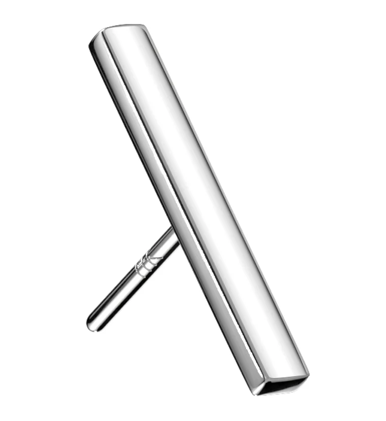 14kt White Gold Line Threadless Top - Mrs Treak