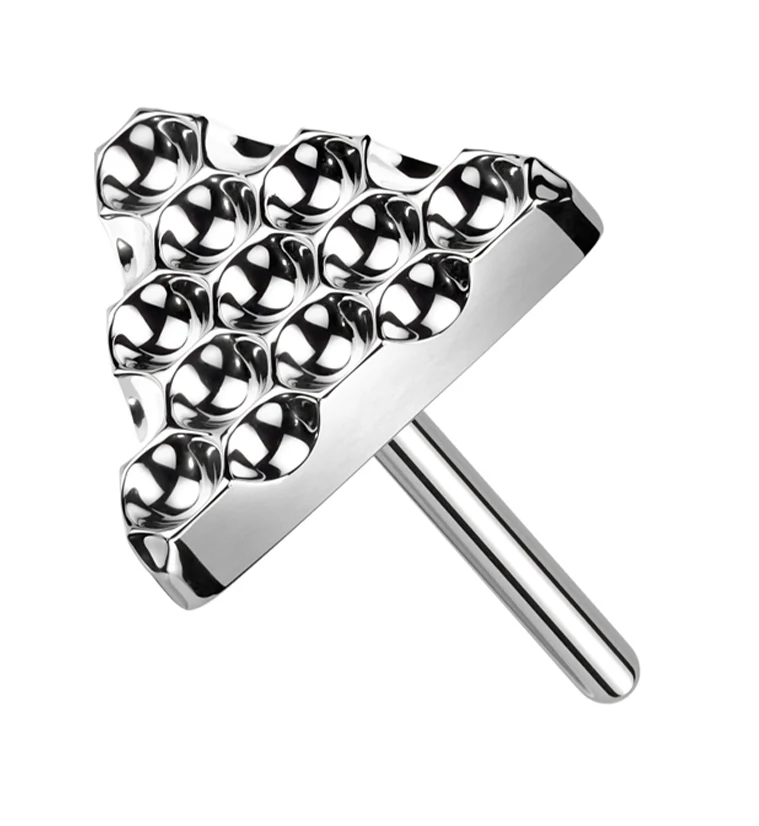 Beaded Triangle Titanium Threadless Top - Mrs Treak