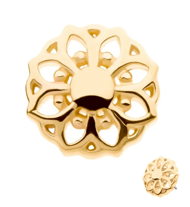 14kt Gold Mandala Threadless Top - Mrs Treak