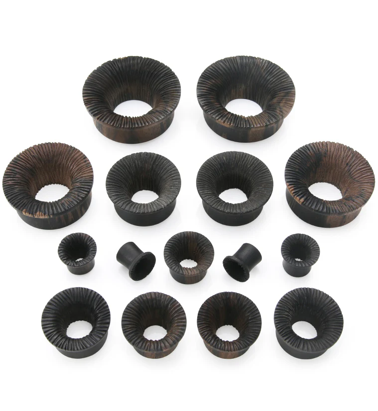 Score Areng Wood Mayan Flare Tunnel Plugs - Mrs Treak