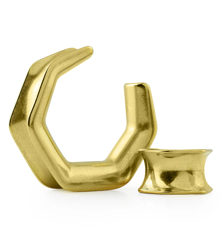 Gold PVD Hex Saddles - Mrs Treak