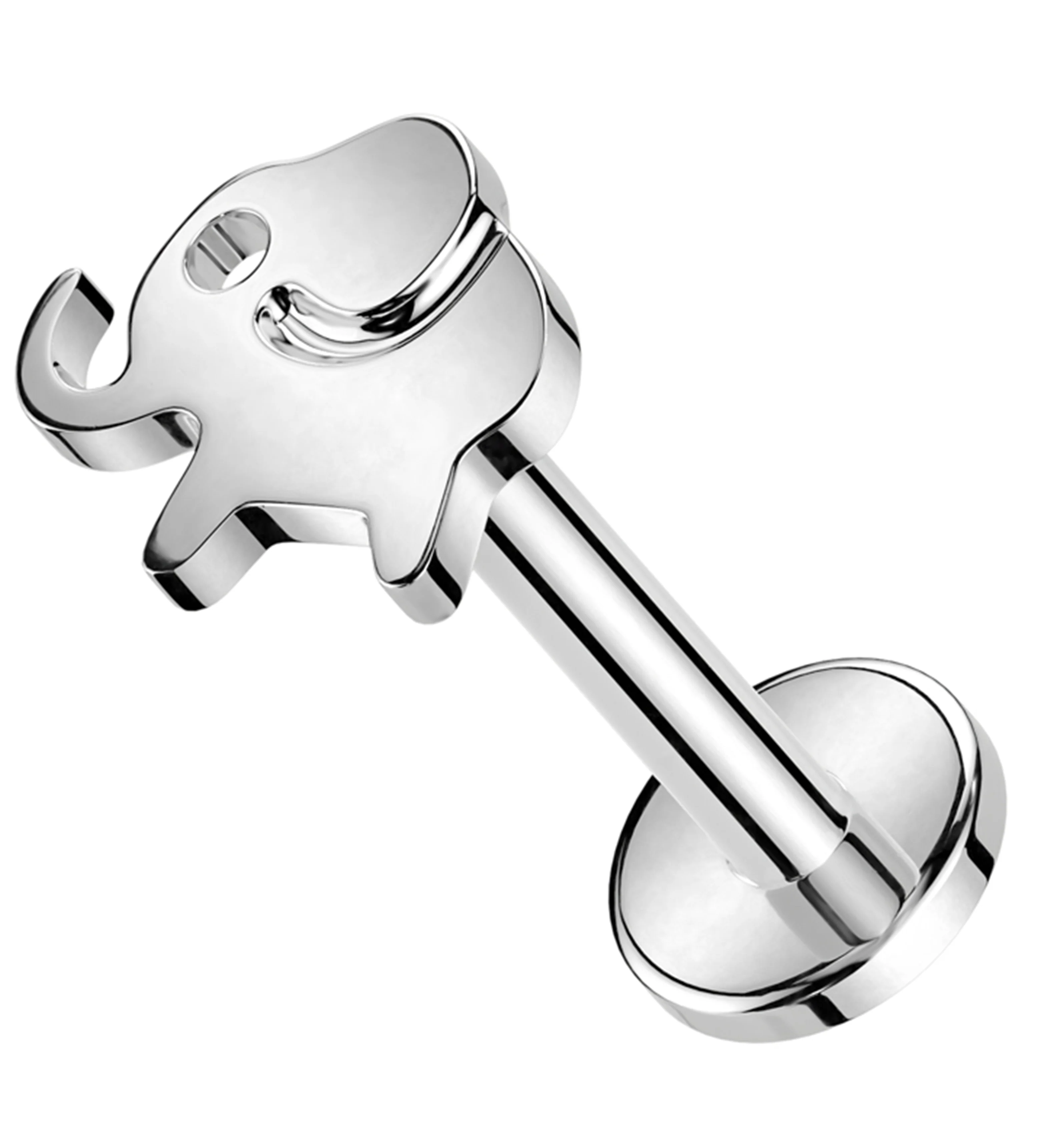 Elephant Internally Threaded Titanium Labret - Mrs Treak