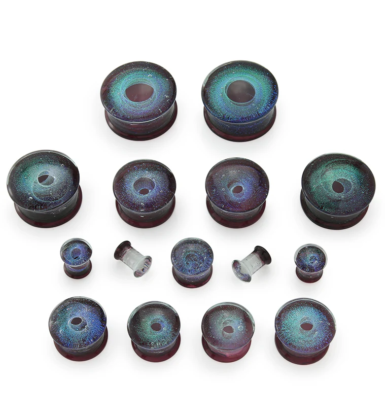 Purple Interstellar Glass Double Flare Plugs - Mrs Treak