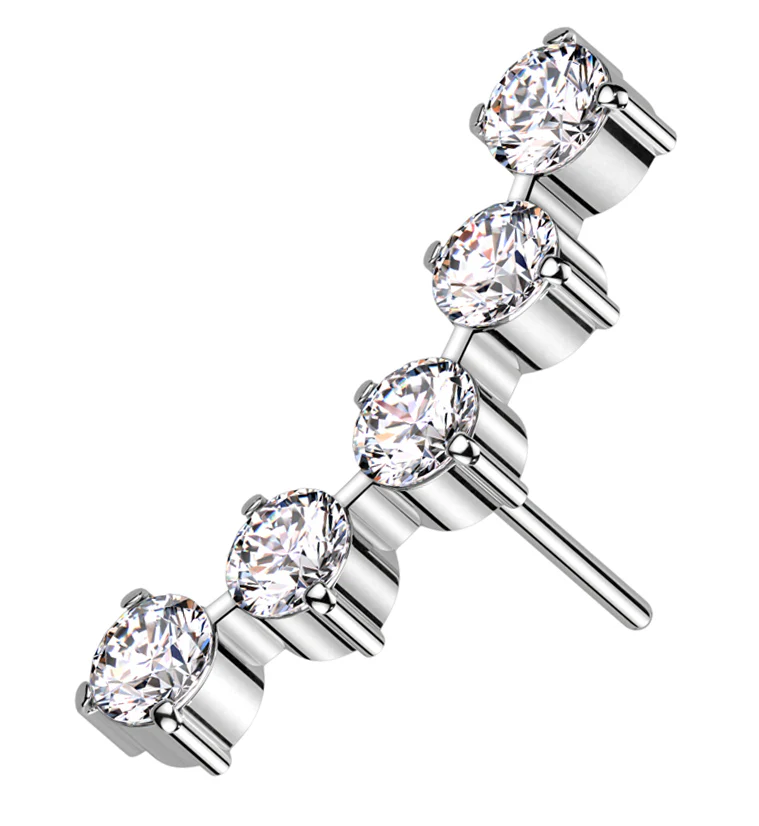 Flex Clear CZ Threadless Titanium Top - Mrs Treak