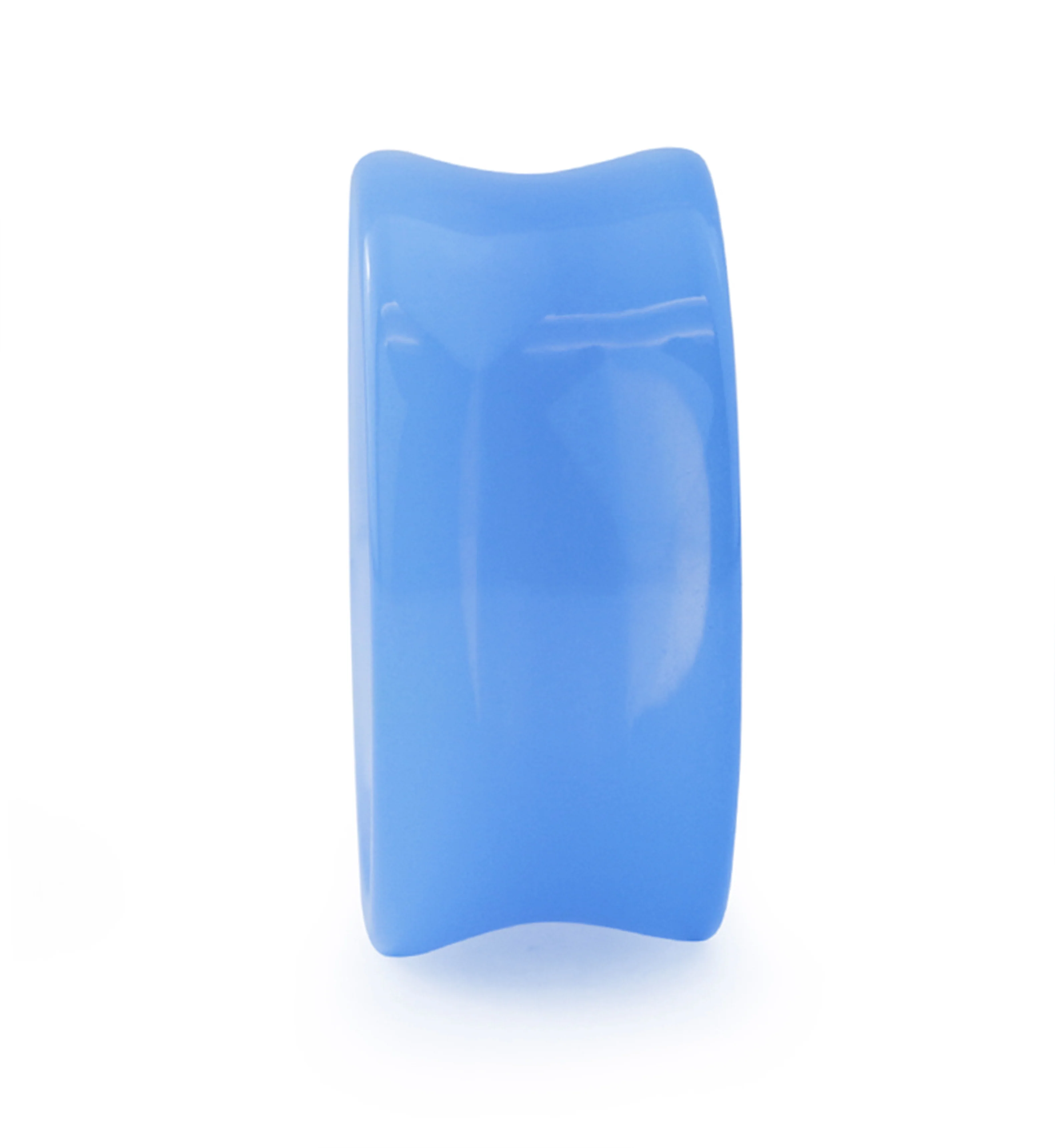 Periwinkle Glass Double Flare Tunnel Plugs - Mrs Treak