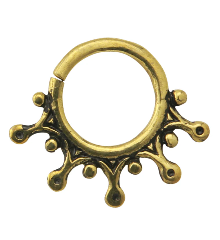 Splat Brass Hoop Ring - Mrs Treak