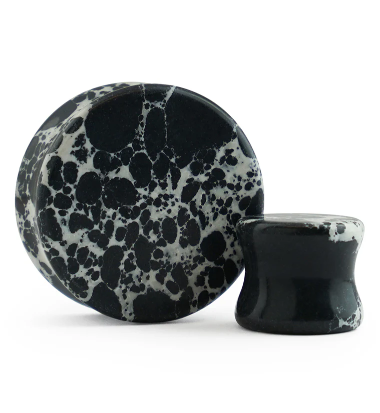 Black And White Howlite Stone Plugs - Mrs Treak