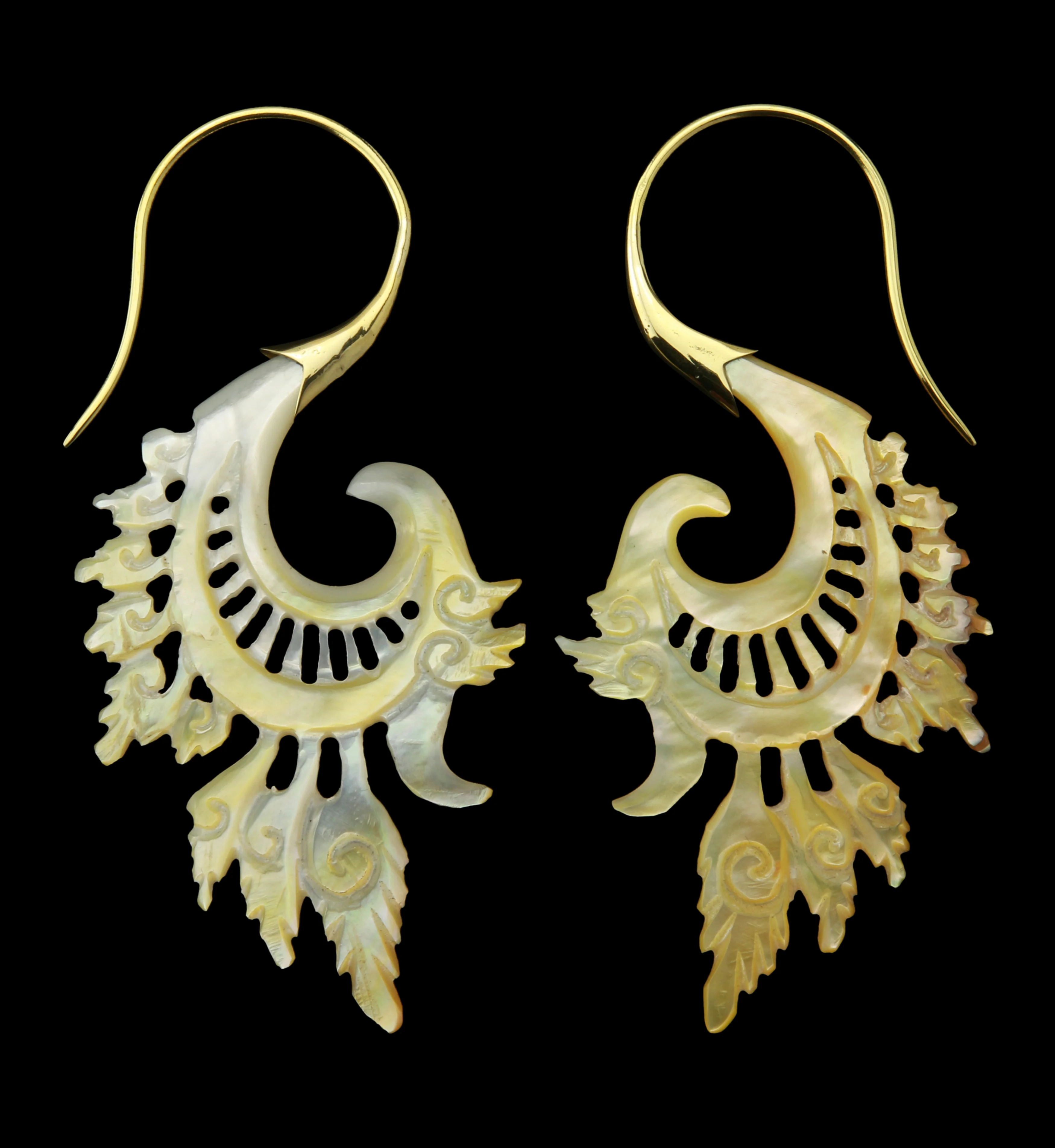 18G Alary Brass MOP Hangers / Earrings - Mrs Treak