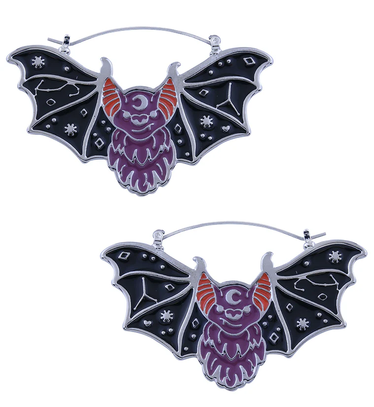 Devil Bat Stainless Steel Plug Hoops - Mrs Treak