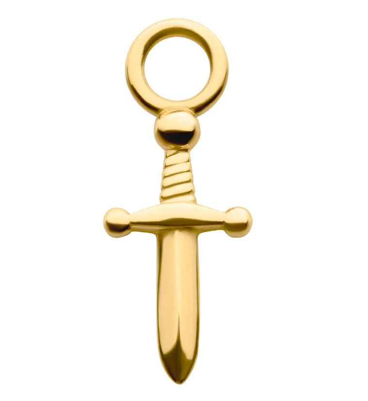 14kt Gold Dagger Charm - Mrs Treak