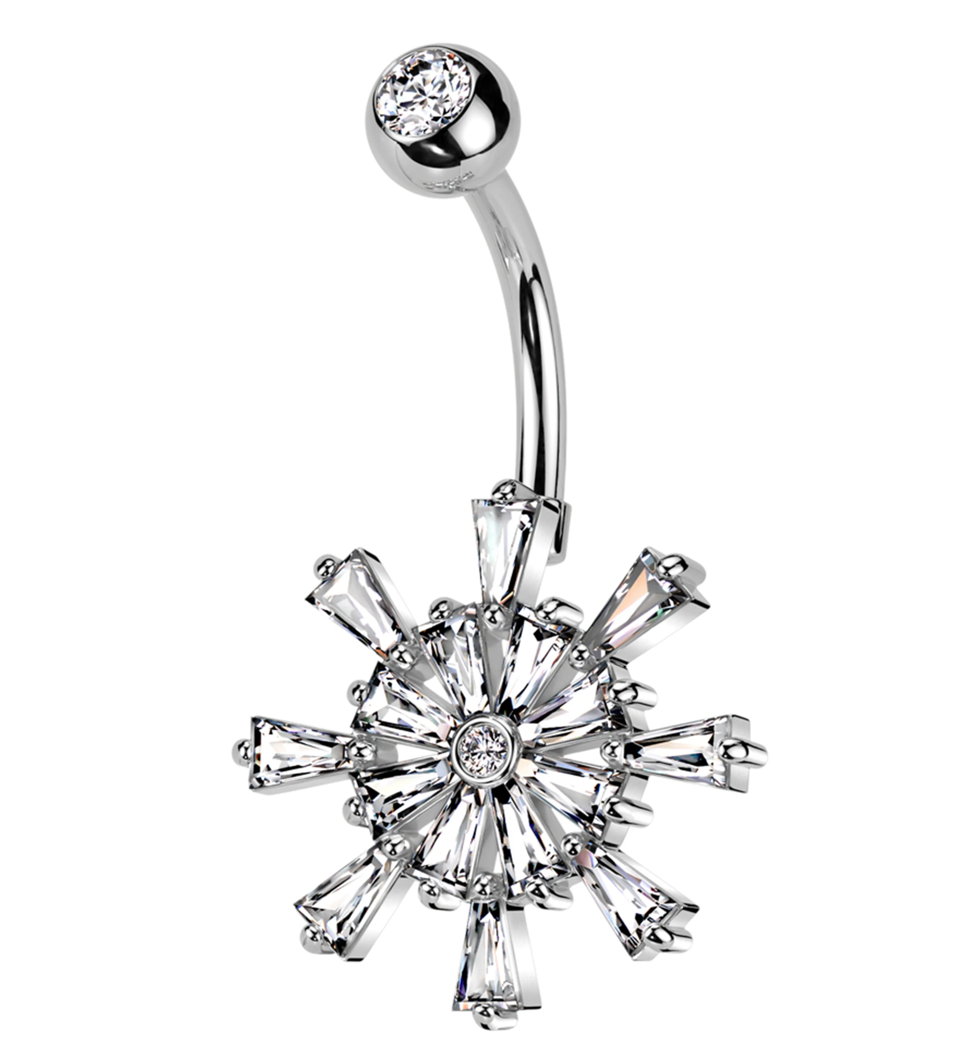 Tiller Burst Stainless Steel Belly Button Ring - Mrs Treak