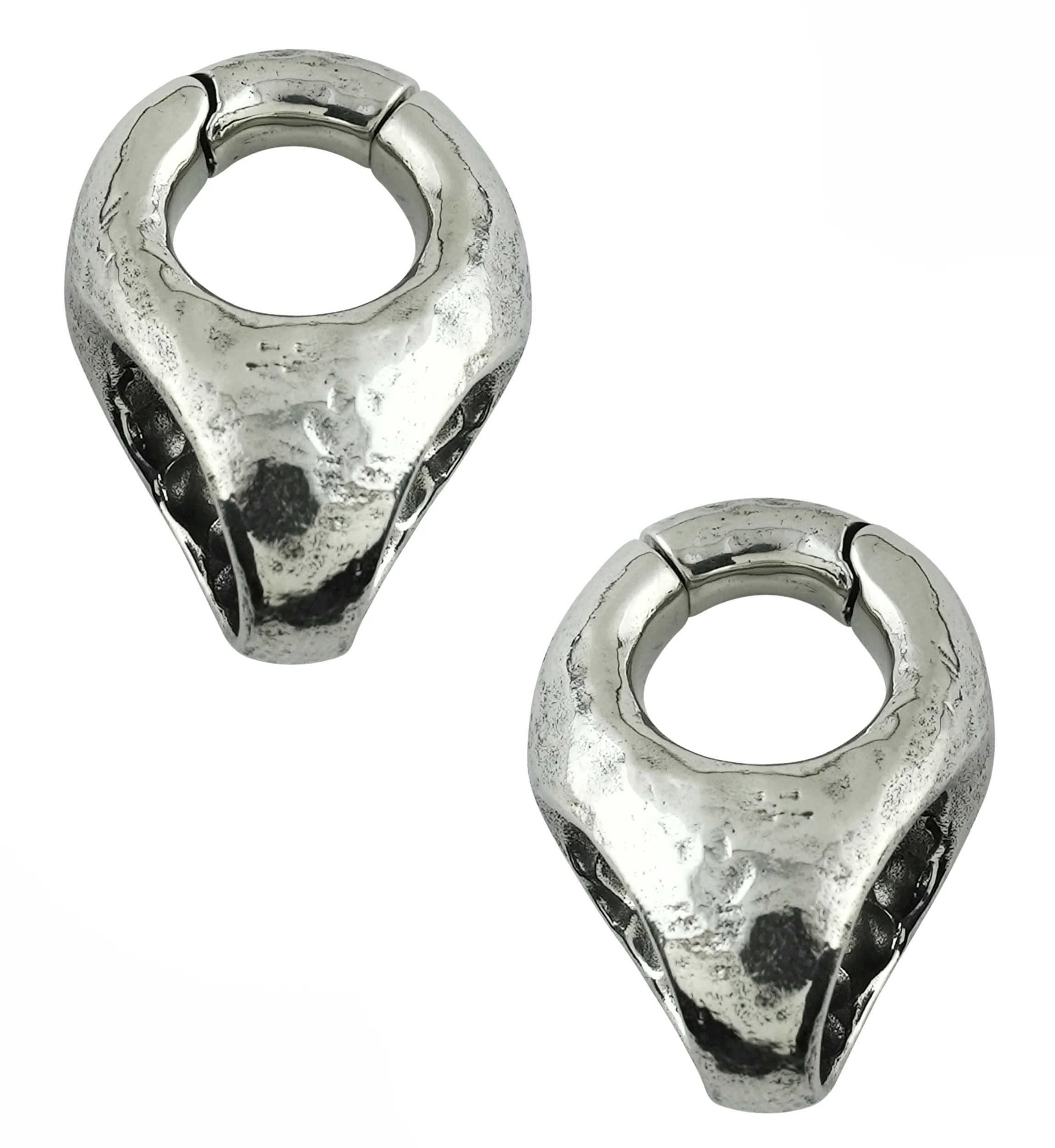 Salient White Brass Hinged Ear Weights - Mrs Treak