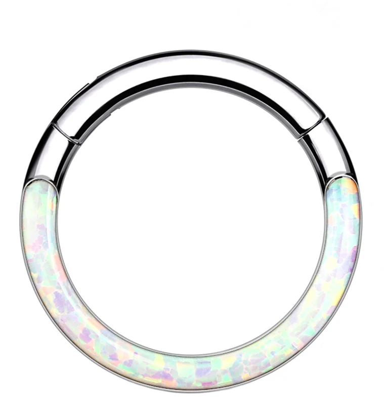 Opalite Frontal Titanium Hinged Segment Ring - Mrs Treak