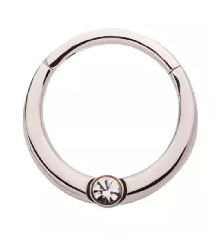 Single Bezel CZ Hinged Segment Ring - Mrs Treak