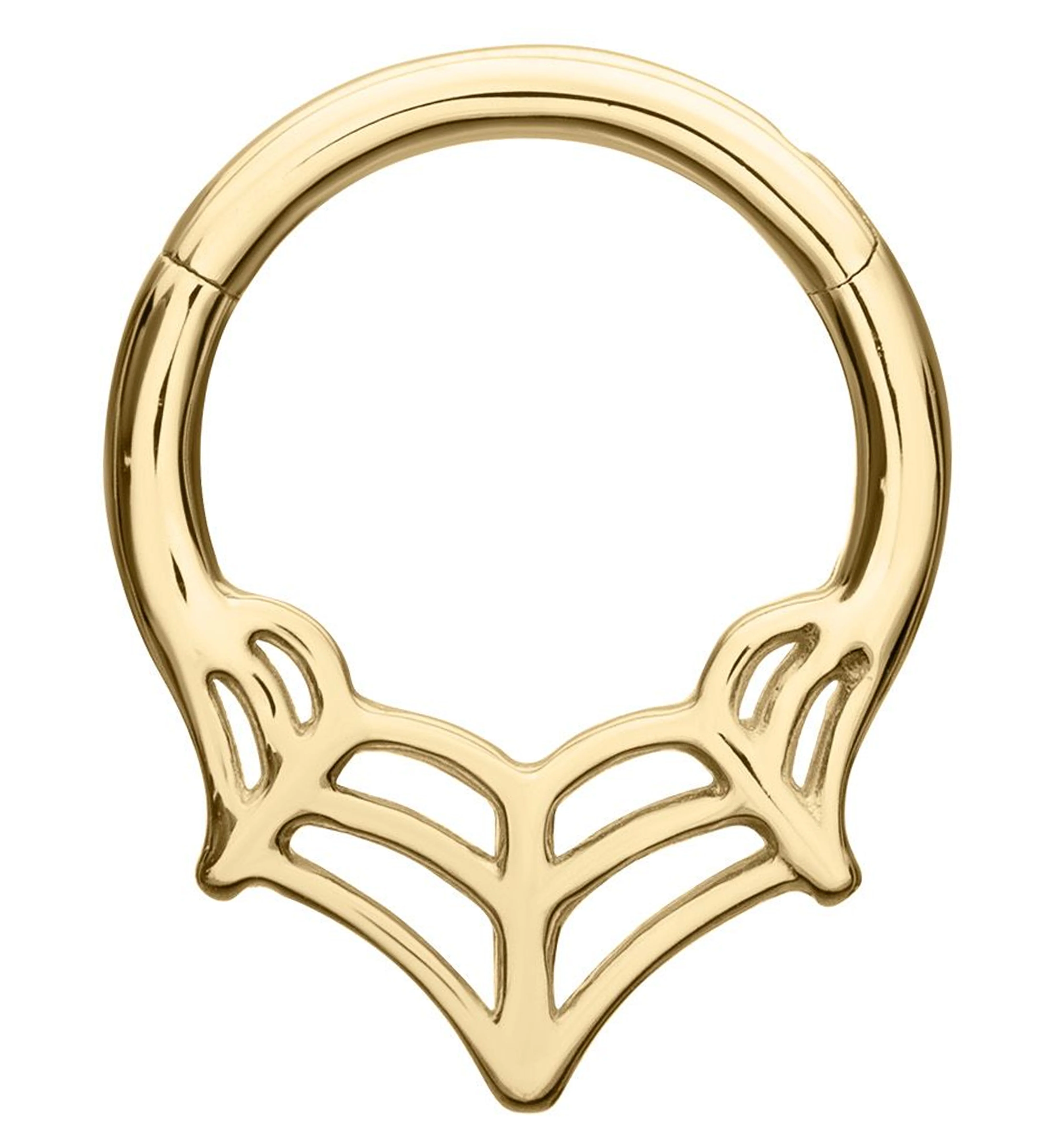 14kt Gold Pointed Spiderweb Hinged Segment Ring - Mrs Treak