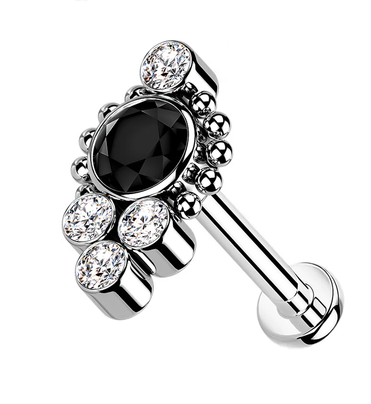 Regal Black CZ Bundle Titanium Labret - Mrs Treak