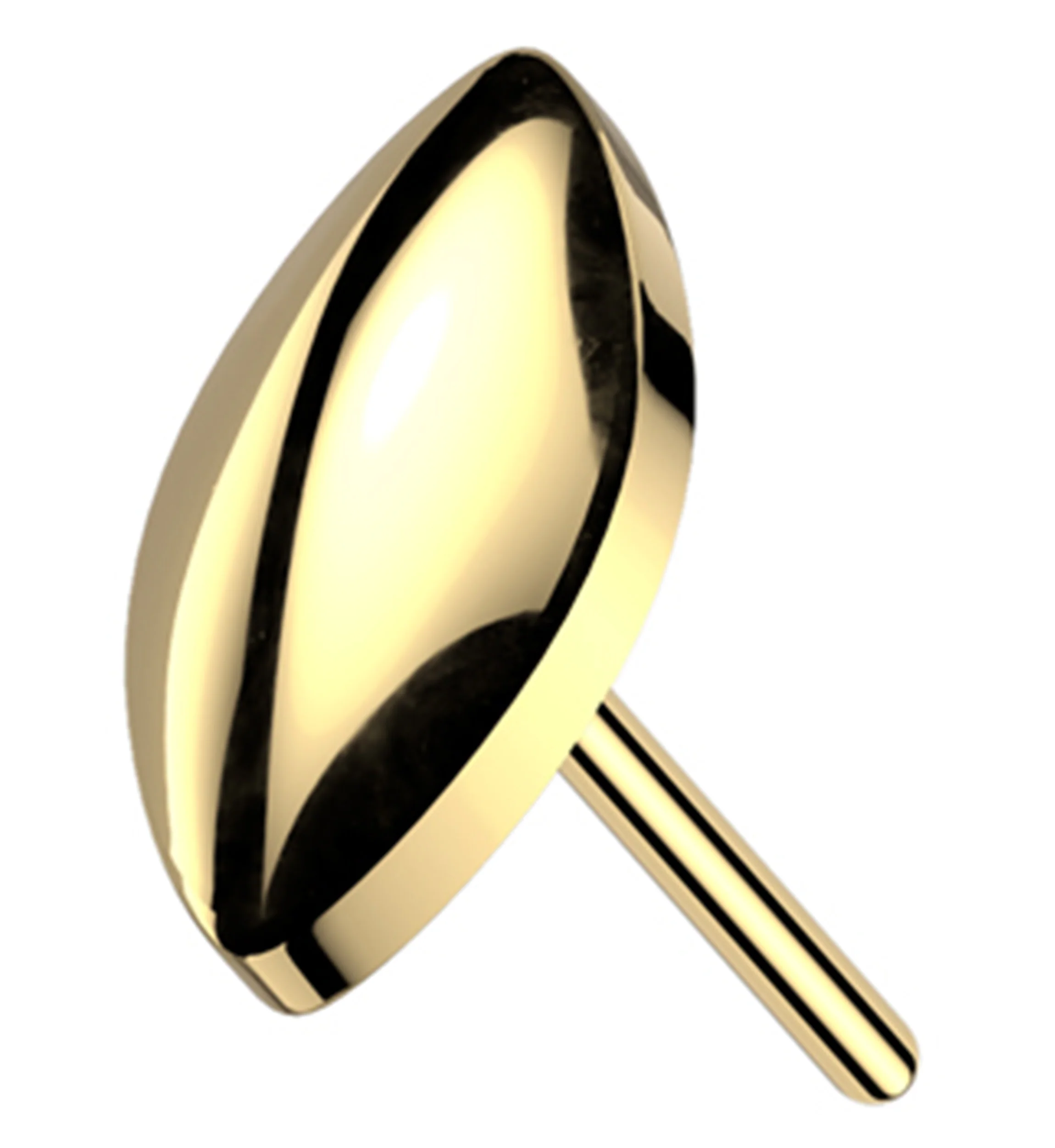 Gold PVD Marquise Titanium Threadless Top - Mrs Treak