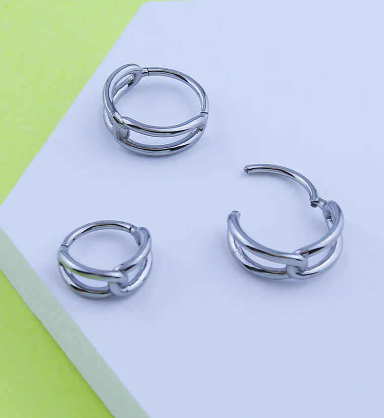 Linked Stainless Steel Hinged Segment Ring - Mrs Treak