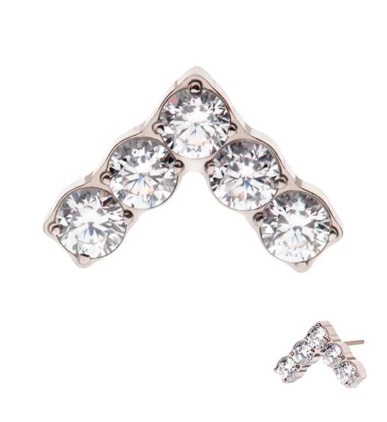 Point CZ Threadless Titanium Top - Mrs Treak