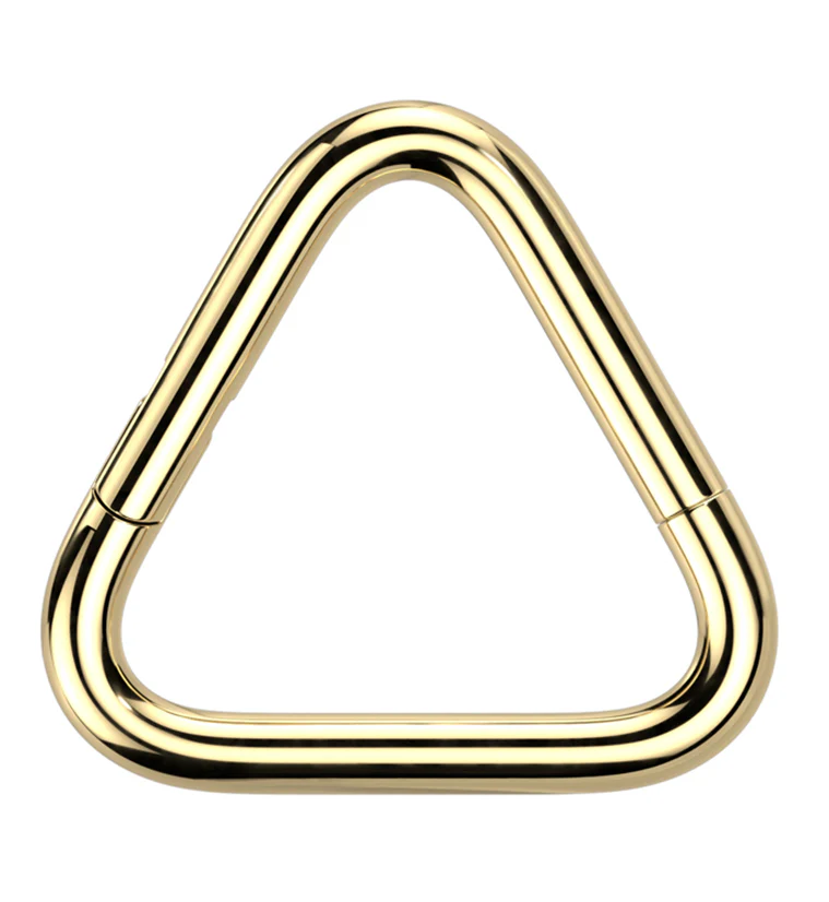 Gold PVD Triangle Titanium Hinged Segment Ring - Mrs Treak