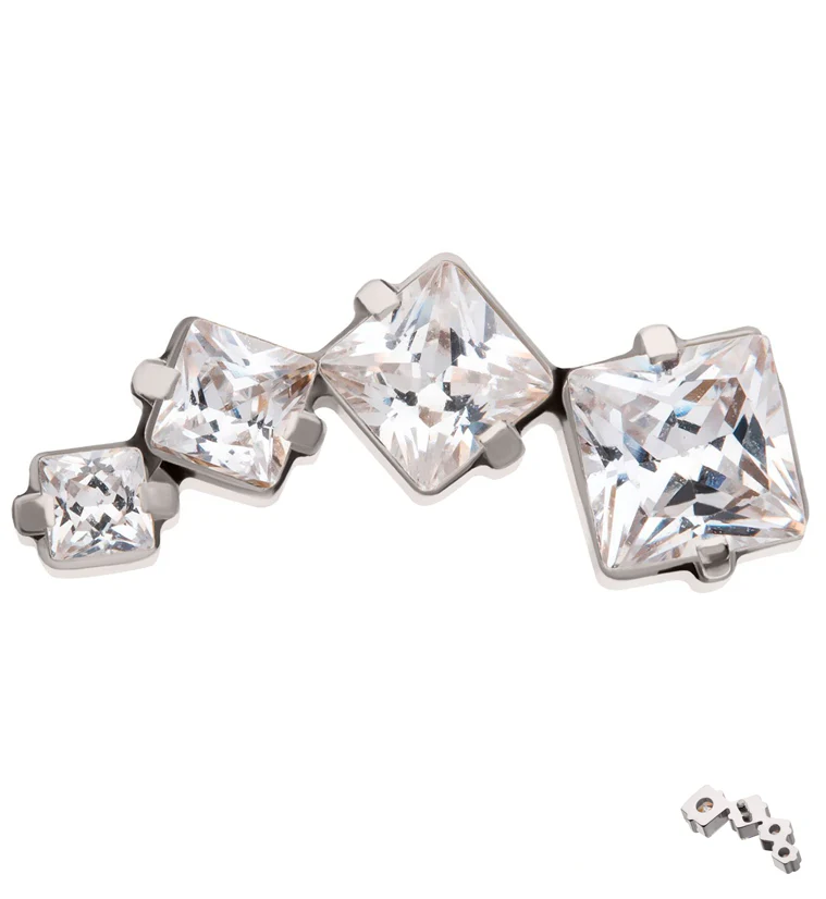 Princess Arch Clear CZ Titanium Internally Threaded Top - Mrs Treak