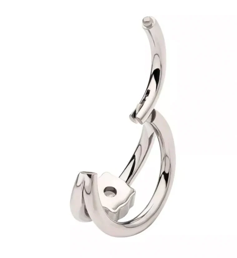 Double Bar Clear CZ Titanium Hinged Segment Ring - Mrs Treak