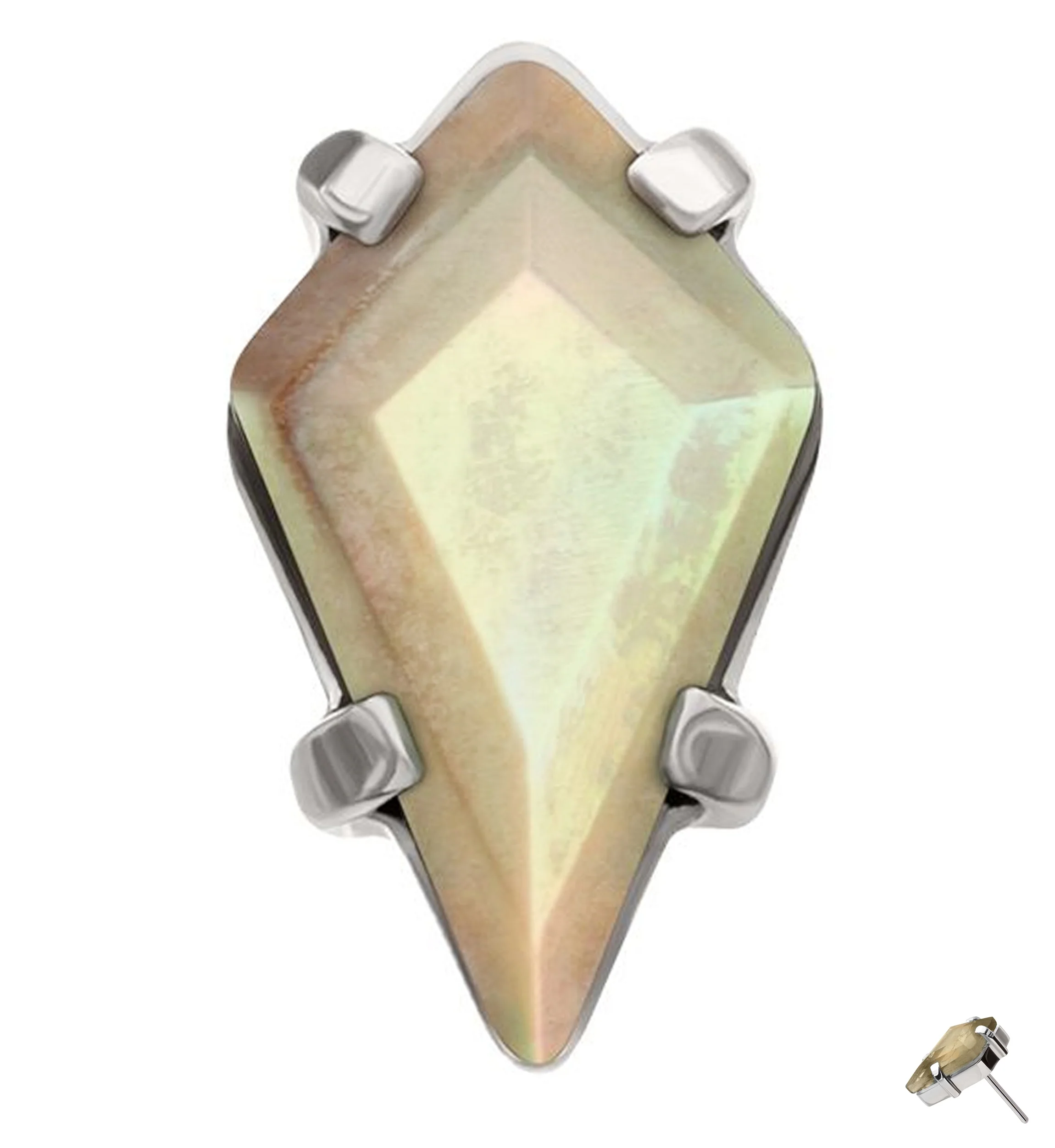 Tetra Abalone Shell Titanium Threadless Top - Mrs Treak