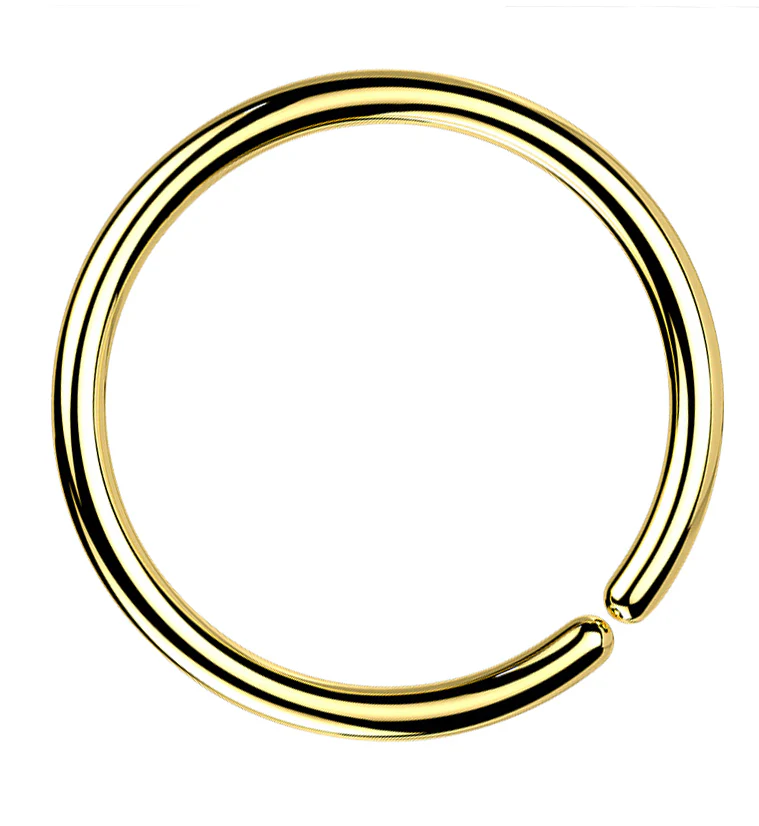 Gold PVD Titanium Annealed Seamless Hoop Ring - Mrs Treak