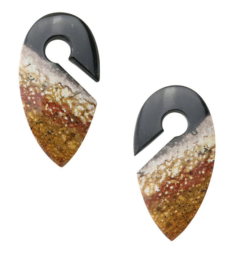 Petrified Palm Root Keyhole Ear Weights Version 1 - Mrs Treak