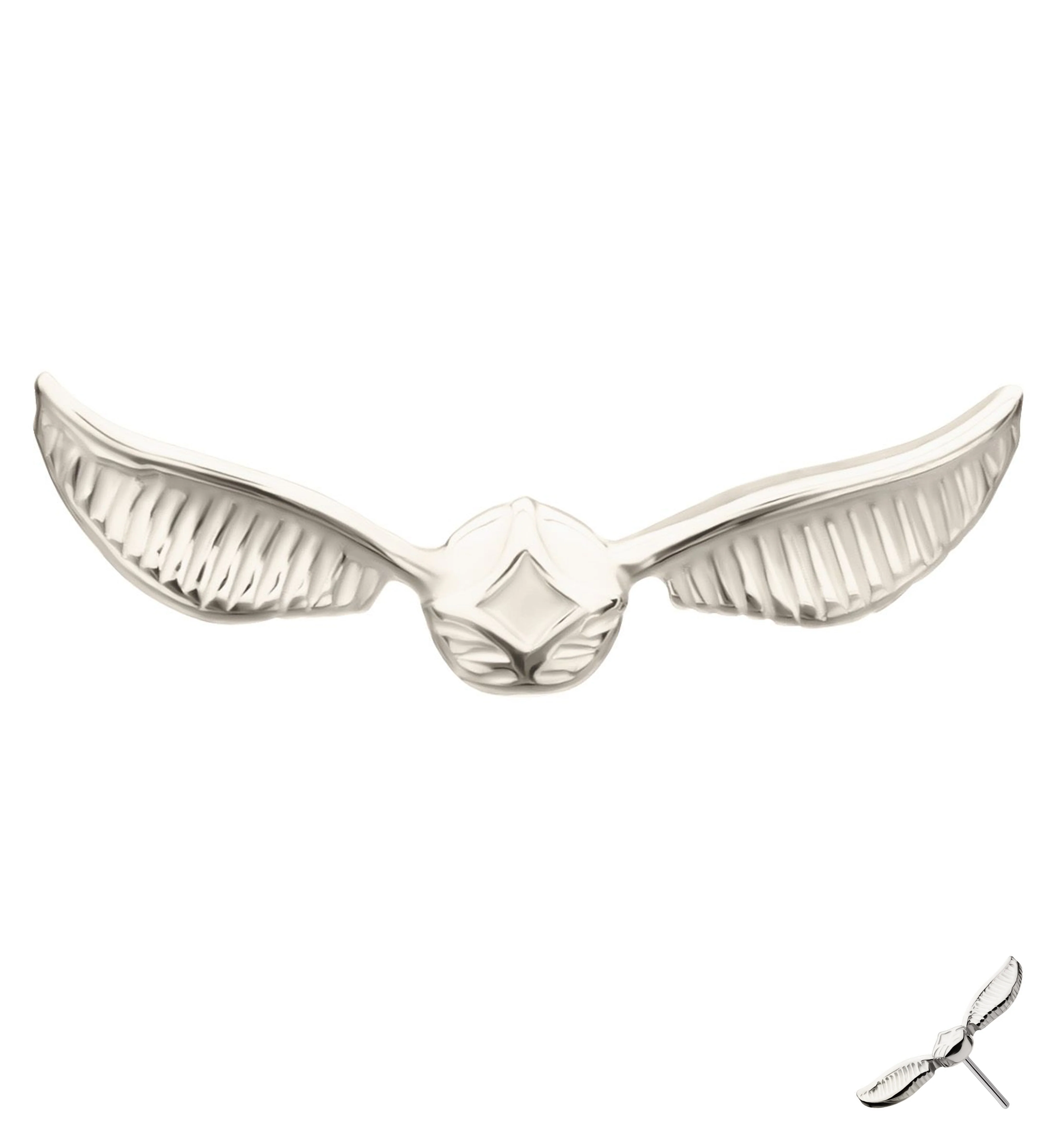 14kt White Gold Golden Snitch Threadless Top - Mrs Treak